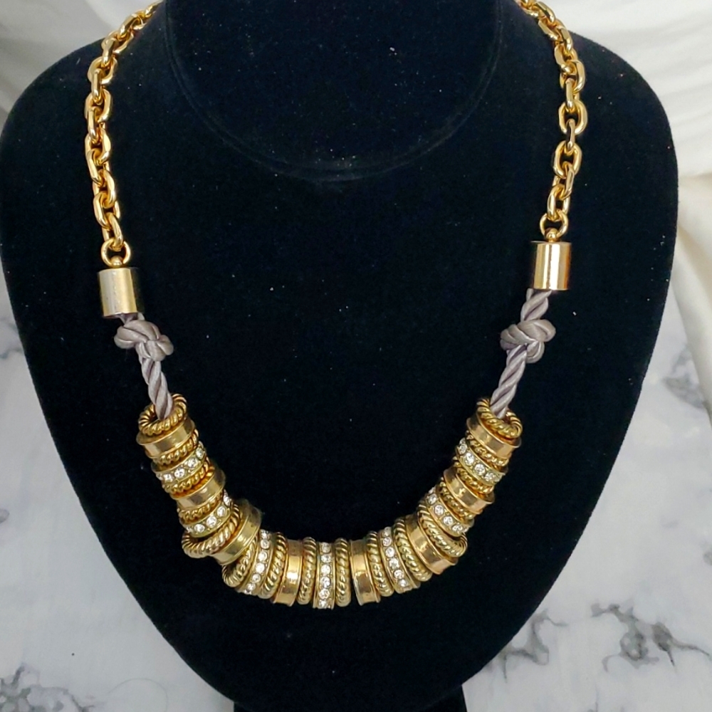 Ann Taylor Rhinestone Charm Rope Necklace
